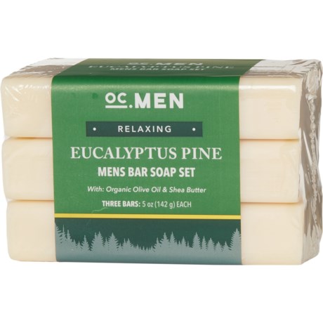 OC Men Relaxing Eucalyptus Pine Bar Soap Set - 3-Pack (For Men) in Eucalyptus Pine
