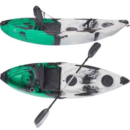 OC PADDLE Fishky Sit-on-Top Fishing Kayak with Paddle - 8’5” in Green/White/Black