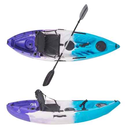 OC PADDLE Fishky Sit-on-Top Fishing Kayak with Paddle - 8’5” in Sky Blue/White Purple