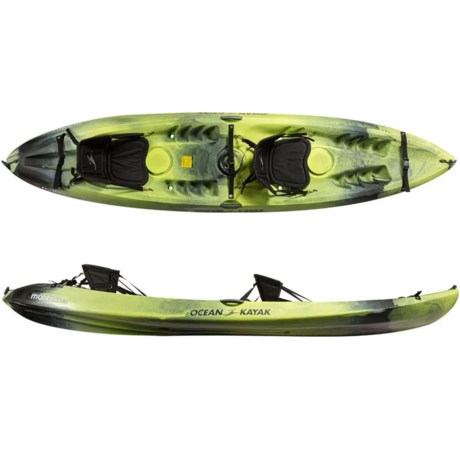 Ocean Kayak Malibu Two-Tandem Recreational Kayak - 12’, Sit-on-Top in Lemongrass Camo
