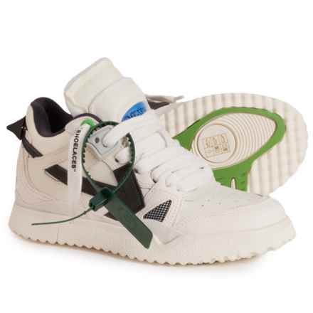 Off-White Midtop Sponge Sneakers - Leather (For Women) in White Black