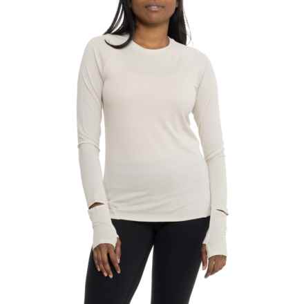 Oiselle Flyout Shirt - Long Sleeve in Ivory/White