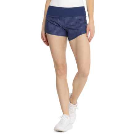 Oiselle Roga Shorts in Grounded Pinstripe