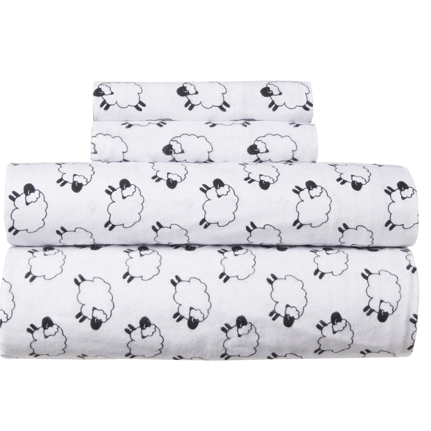 Okanagan Trail Full Night Night Sheep Flannel Sheet Set 150 gsm