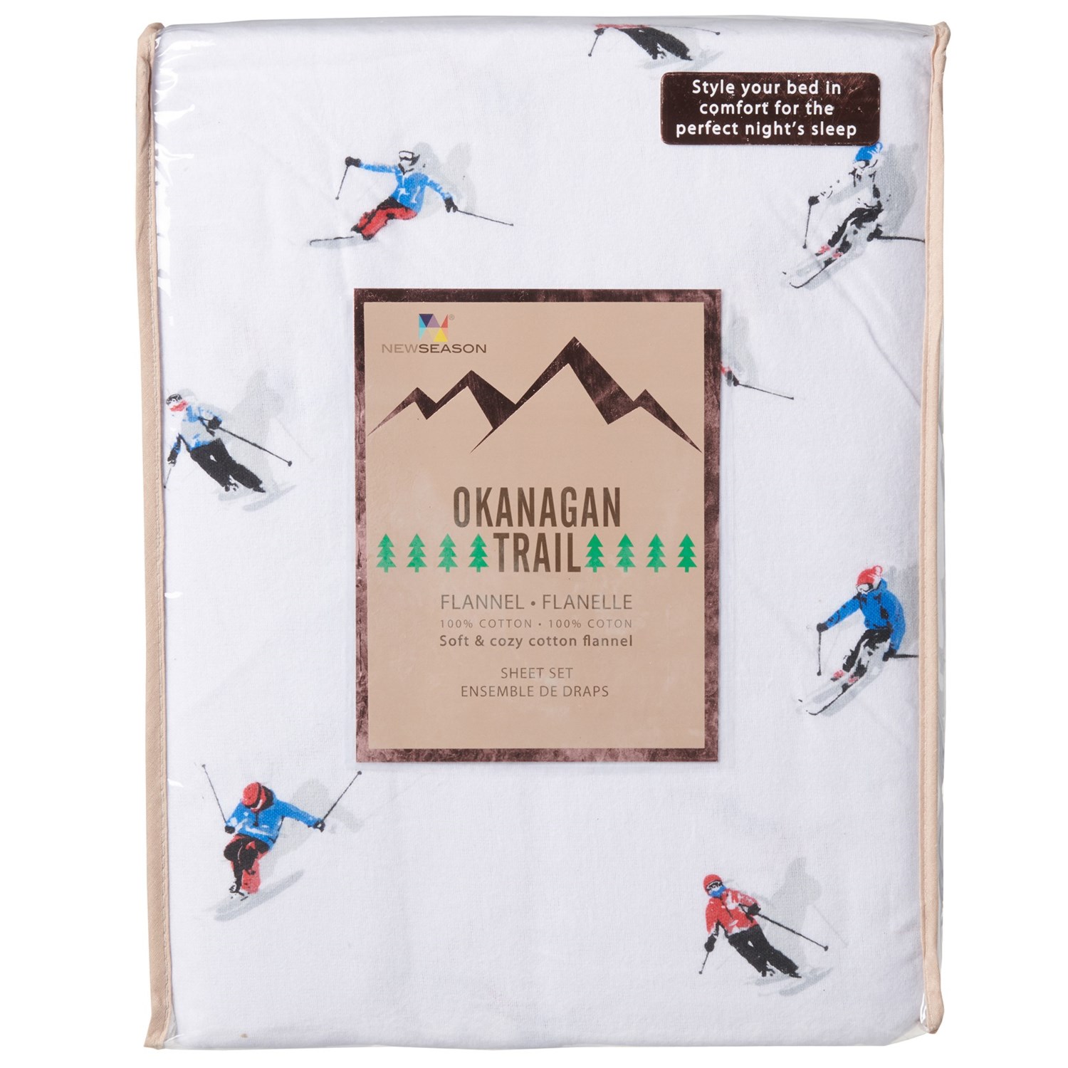 Okanagan Trail Full Snowy Day at Aspen Flannel Sheet Set 150 gsm