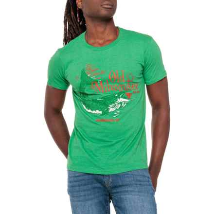 OLD MILWAUKEE Fish Logo Graphic T-Shirt - Short Sleeve in Green