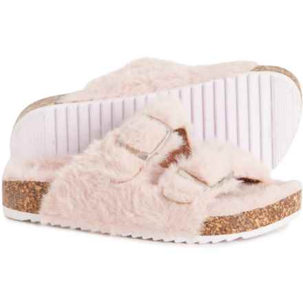 Olivia Miller Girl Girls Hailey Sherpa Footbed Sandals in Blush