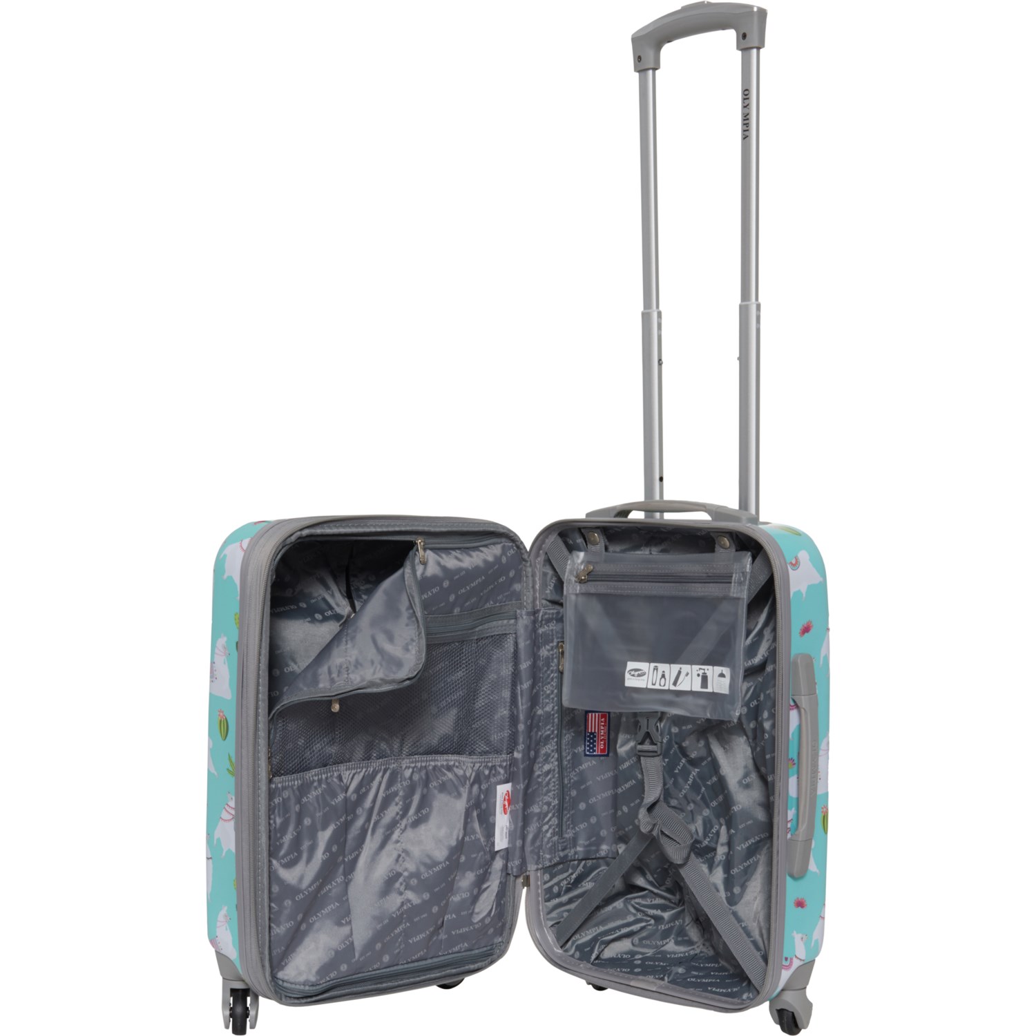 Olympia 21” Metropolitan Spinner CarryOn Suitcase Hardside, Llama