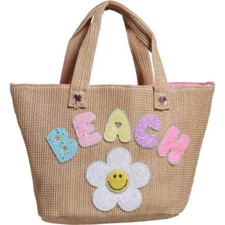 OMG ACCESSORIES Daisy Beach Straw Tote Bag (For Girls) in Natural