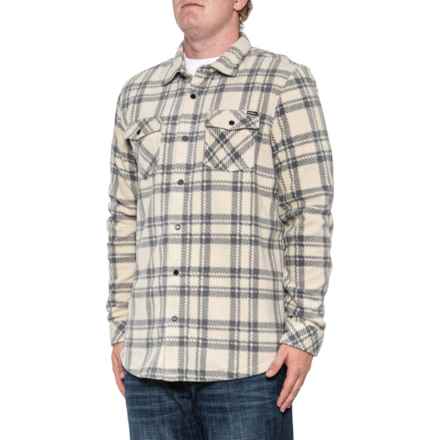 O'Neill Arctic Check Super Fleece Shirt Jacket - Snap Front in Light Khaki