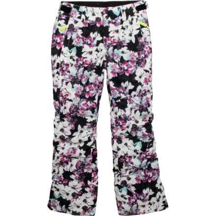O'Neill Big Girls Charm AOP Pants - Waterproof, Insulated in Blue Ice Flower