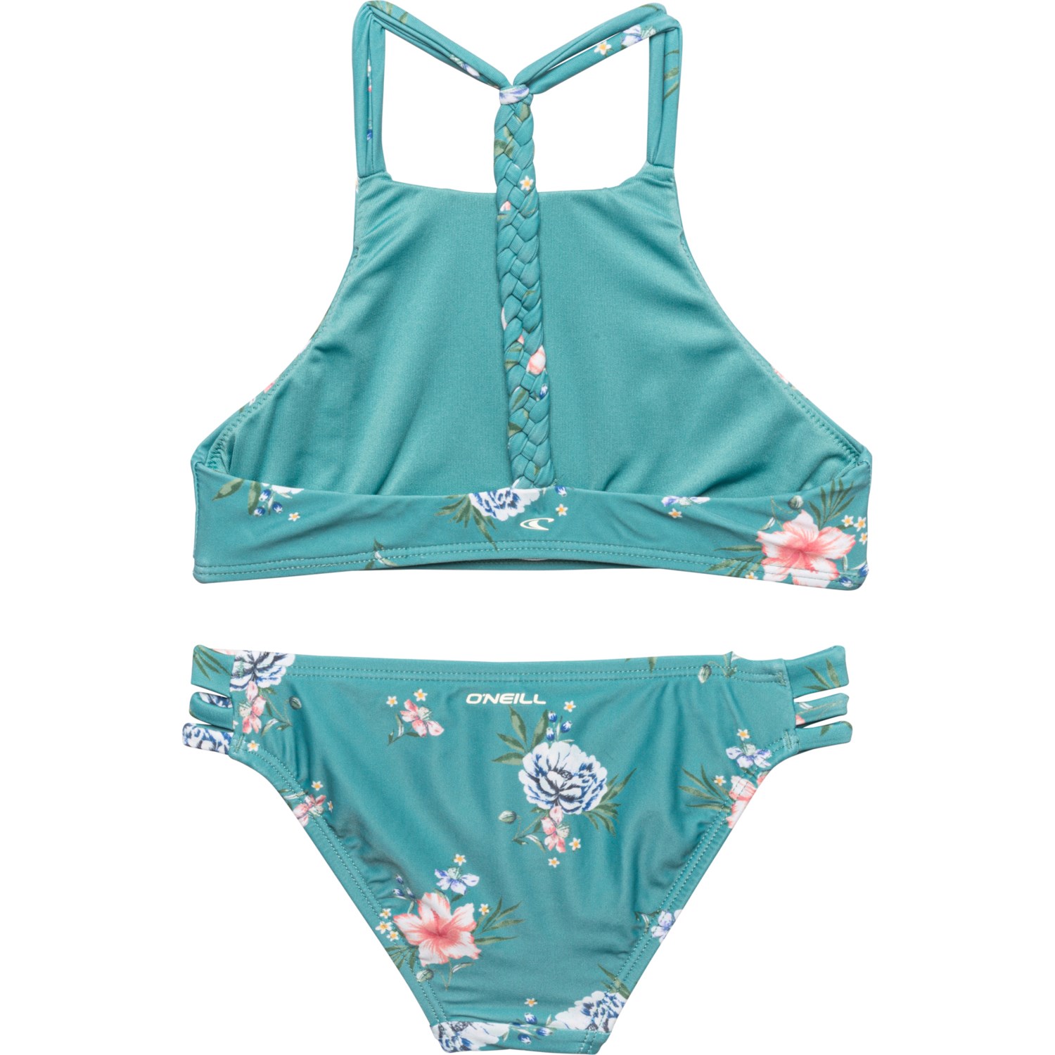 O'Neill Chan Floral Braided High-Neck Bikini Set (For Big and Little ...