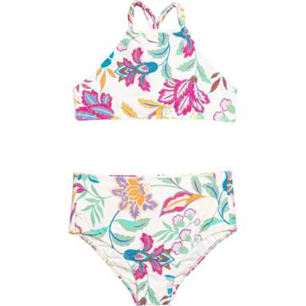 O'Neill Girls Villa Floral Braided Strap Bikini Set in Vanilla