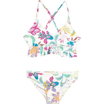 O'Neill Girls Villa Floral Peplum Bikini Set in Vanilla