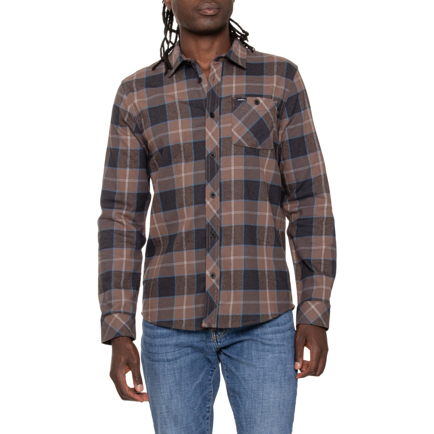 (取寄) オニール ポートランド ストレッチ フランネル シャツ - ロング スリーブ O'Neill Portland Stretch Flannel Shirt - Long Sleeve  Chocolate Chip O'Neill Portland Stretch Flannel Shirt - Long Sleeve - Save 63%