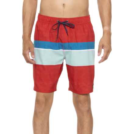 O'Neill Striped Volley Swim Shorts in Chili Pepper