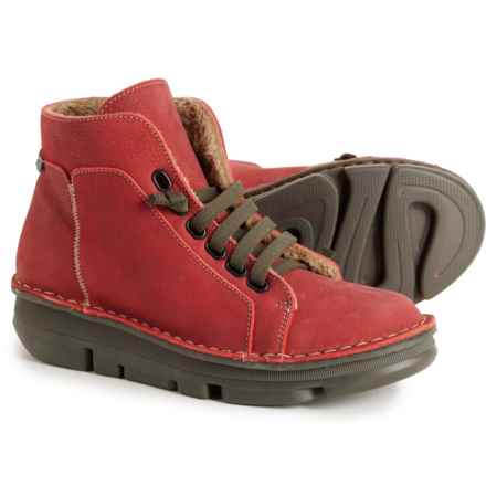 OnFoot Made in Spain Cozy-Lined Sneaker Boots - Leather (For Women) in Red