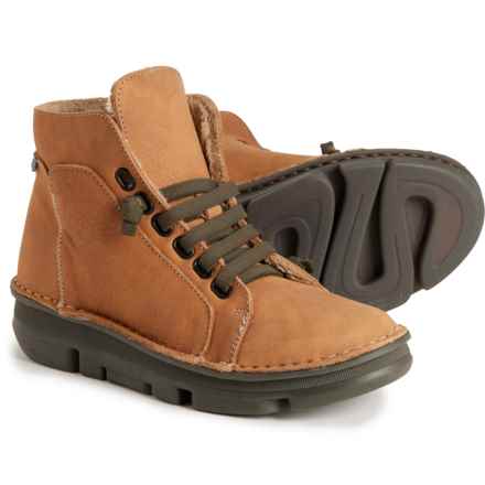 OnFoot Made in Spain Cozy-Lined Sneaker Boots - Leather (For Women) in Tan/Cuero