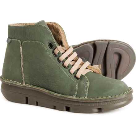 OnFoot Made in Spain Cozy-Lined Sneaker Boots - Nubuck (For Women) in Khaki/Green