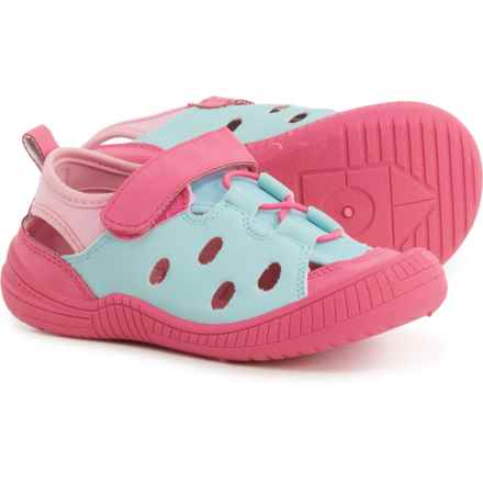 Oomphies Little Girls Lagoon Sport Sandals in Pink/Aqua