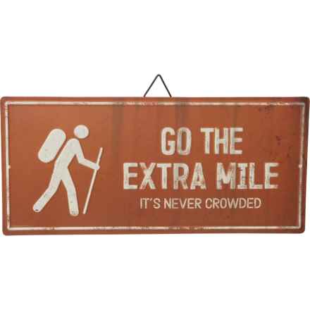 Open Road Brands 13x6” Go the Extra Mile Embossed Metal Sign in Multi