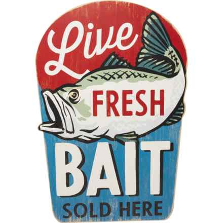 Open Road Brands 23x34.5” Fresh Bait Merchant Wood Wall Art in Multi