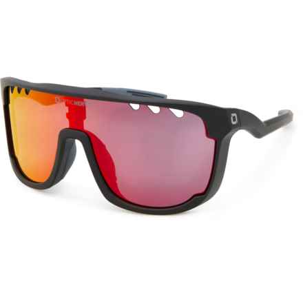 Optic Nerve FixieSauce Shield Sunglasses - Mirror Lens in Matte Black/Smoke Lens/Red Mirror