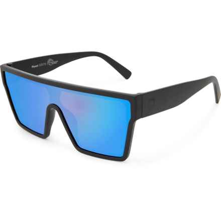 Optic Nerve Flyest Shield Sunglasses - Polarized Mirror Lens in Matte Black/Brown Lens/Ice Blue Mirror
