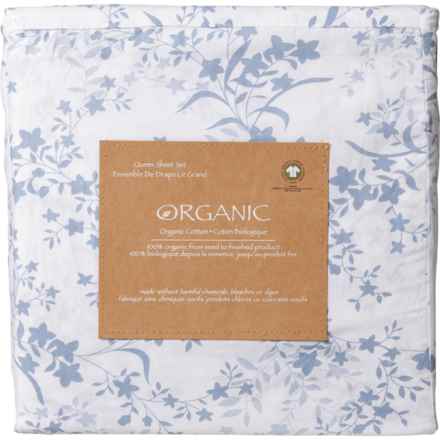 Organic 100%  Cotton Floral Vines Sheet Set - Queen, Multicolored in Multi