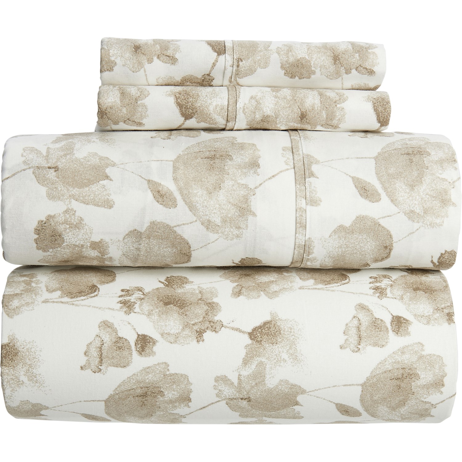 Organic 100 Cotton Sheet Set King, Desaturated Watercolor Floral