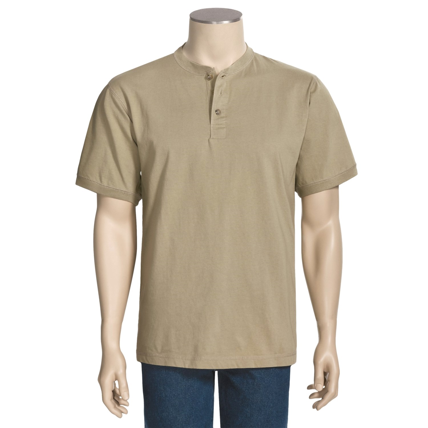 Organic Cotton Henley Shirt - Short Sleeve (For Men) - Save 66%