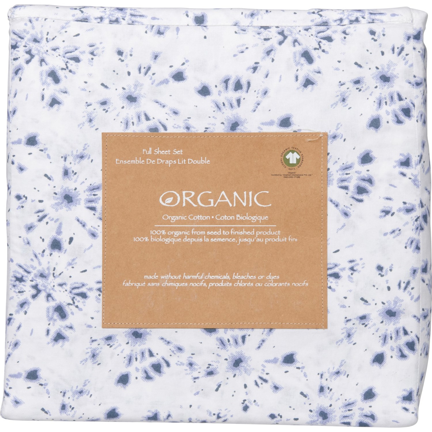 Organic Full Cotton Fireworks Sheet Set Blue Save 50