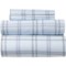 85HKD_2 Organic Full Cotton Set Line Sheet Set - Light Blue