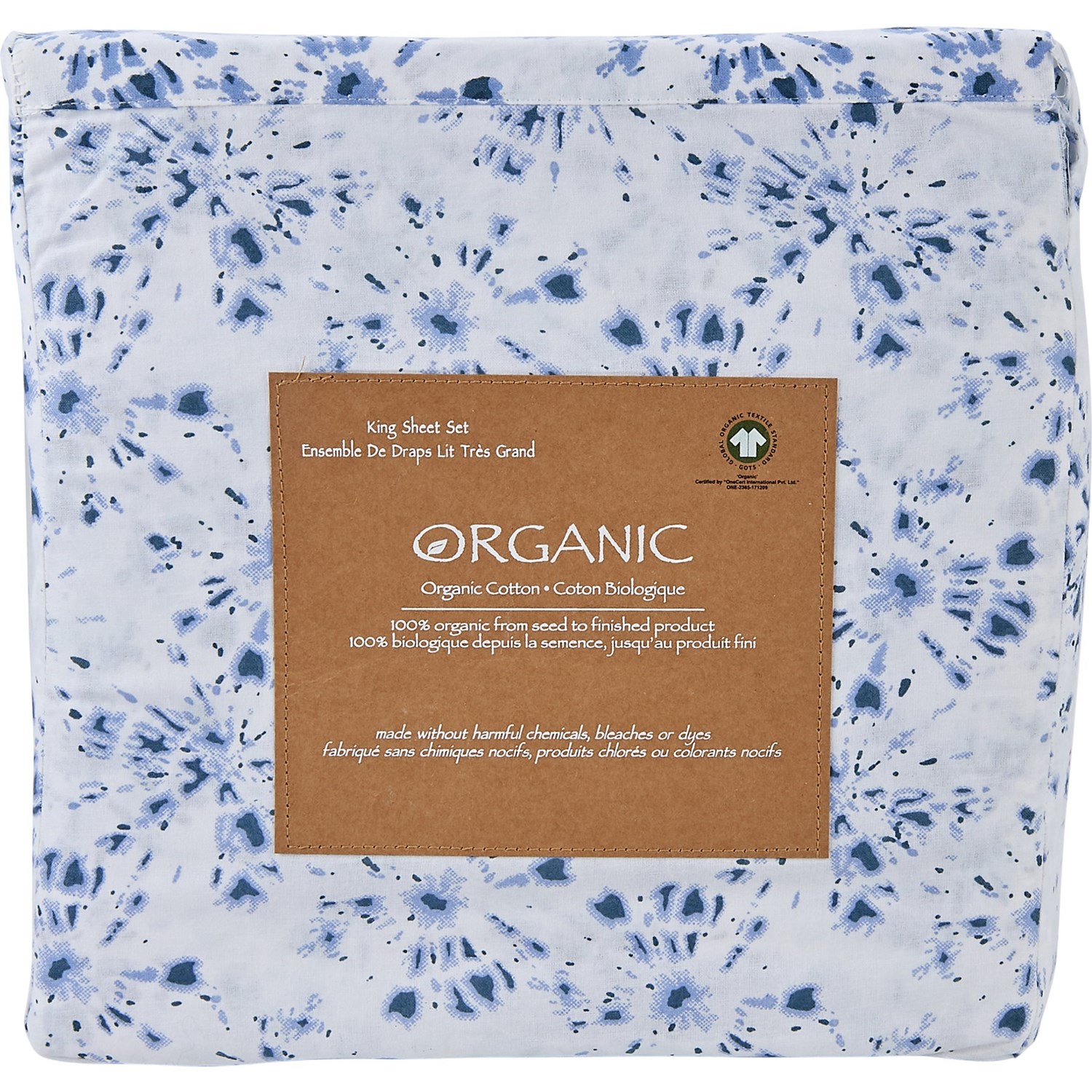 Organic King Cotton Fireworks Sheet Set MultiBlue Save 50