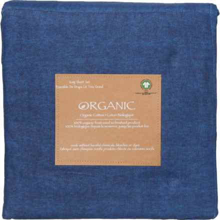 Organic King Cotton Sheet Set in Insignia Blue