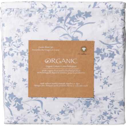 Organic Queen 100%  Cotton Floral Vines Sheet Set - Multi in Multi