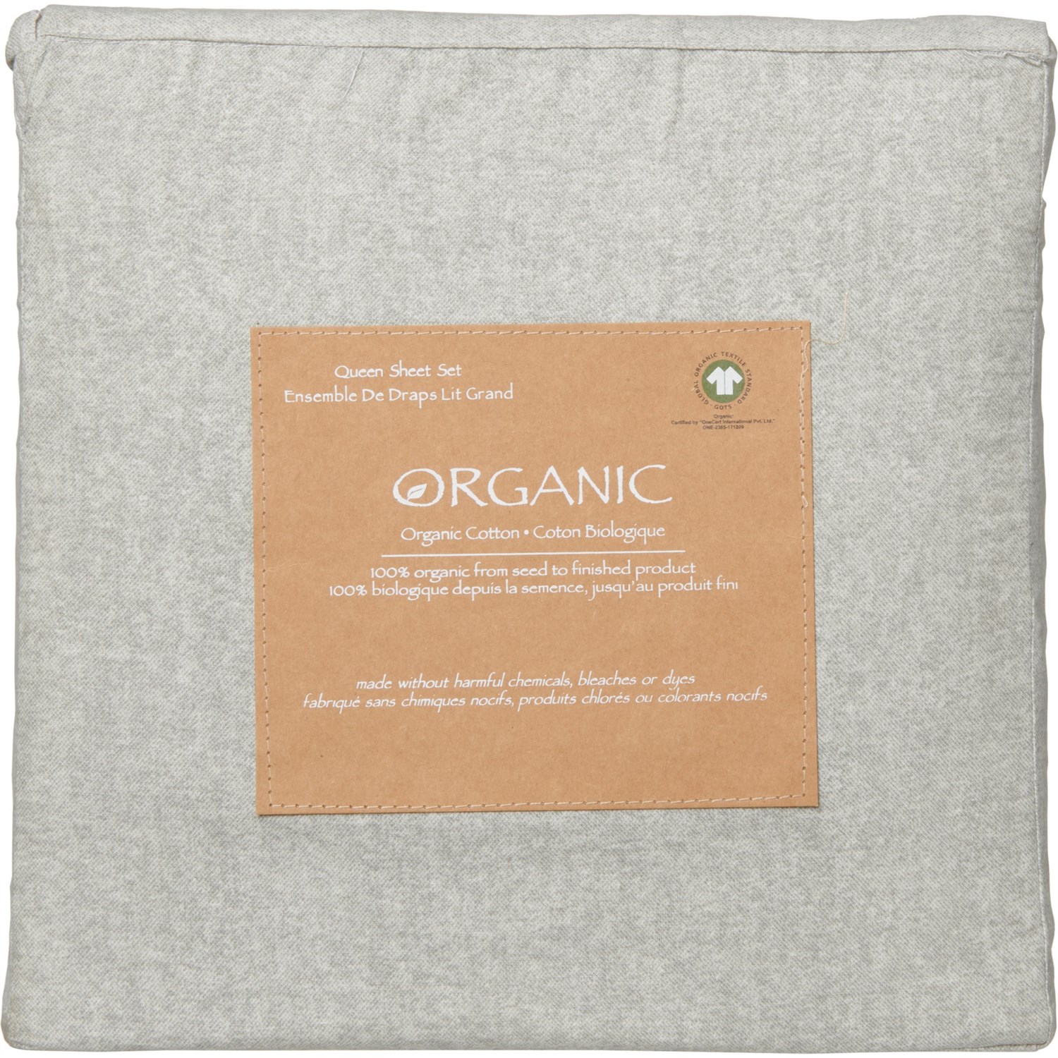 Organic Queen Cotton Chambray Sheet Set Light Grey Save 50