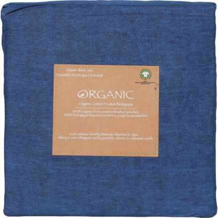 Organic Queen Cotton Sheet Set in Insignia Blue