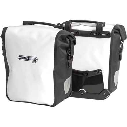 Ortlieb Sport Roller City 25 L Bike Pannier Bag Set - Waterproof, 2-Pack in White/Black