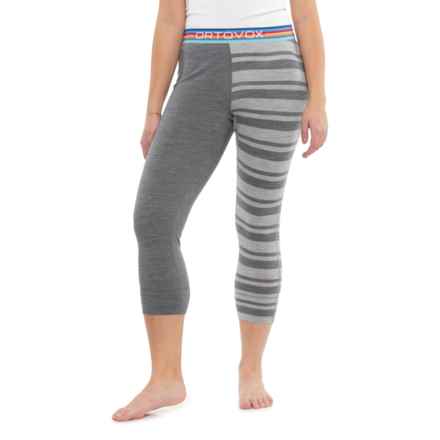 Ortovox 185 Rock’n’Wool Capri Base Layer Pants - Merino Wool in Grey Blend