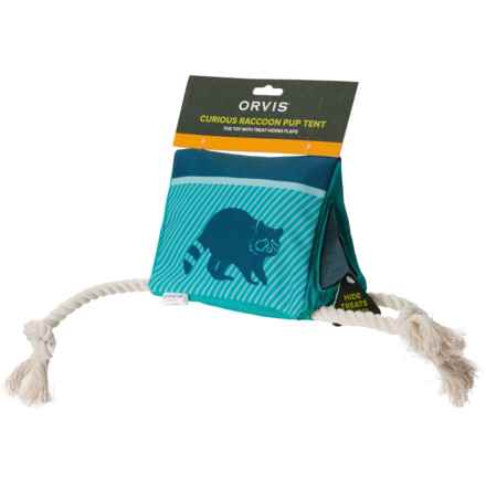 Orvis Curious Raccoon Pup Tent Treat Dispensing Dog Toy in Raccoon