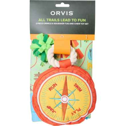 Orvis Map and Compass Rope Dog Toy Set in Map