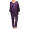 9275Y_2 Oscar de la Renta Pink Label Lace Luster Pajamas - Satin, Long Sleeve (For Women)