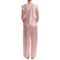 9406Y_2 Oscar de la Renta Pink Label Ruffled Pajamas - Satin, Short Sleeve (For Women)