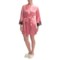 9241D_2 Oscar de la Renta Pink Label Wrap Robe - Long Sleeve (For Women)