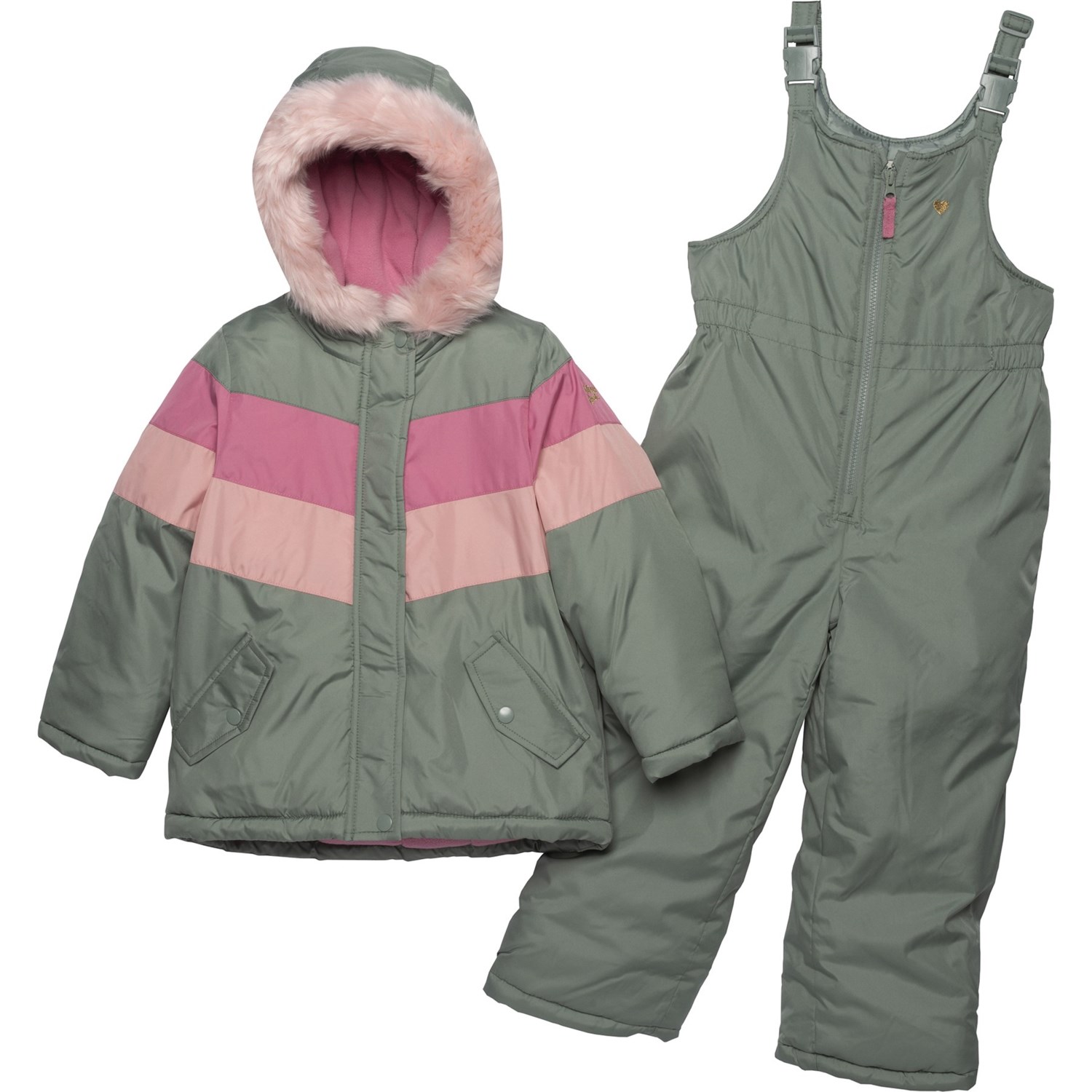 OSH KOSH Little Girls Jacket and Bibs Snowsuit Insulated Save 62