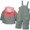 76YJJ_2 OSH KOSH Little Girls Jacket and Bibs Snowsuit - Insulated
