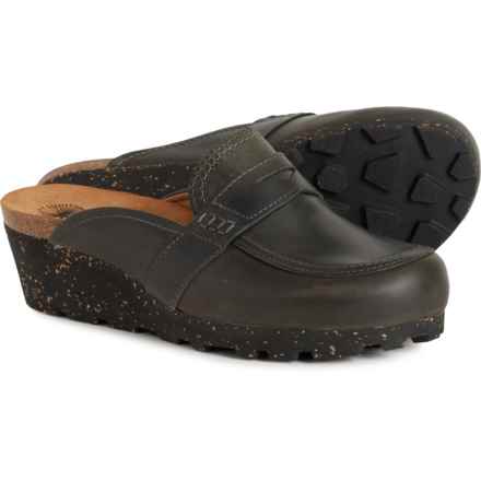 OTBT Made in Portugal Homage Wedge Clogs - Leather (For Women) in Charcoal