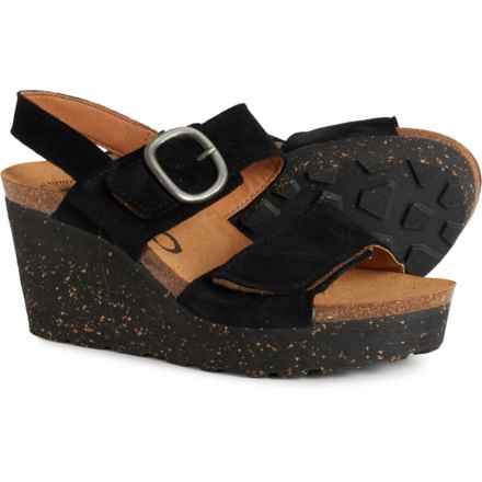 OTBT Made in Portugal Peasant Wedge Sandals - Suede (For Women) in Black