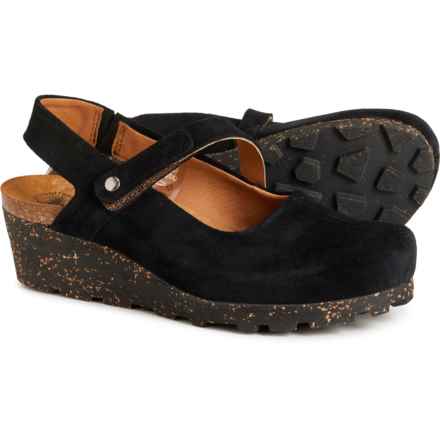 OTBT Made in Portugal Prog Wedge Clogs - Suede (For Women) in Black